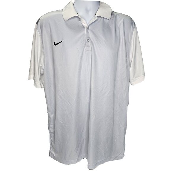 NWT Nike Men's Pre-Season Polo Shirt 747988 123 White Pure Platinum Size XL - Picture 2 of 2